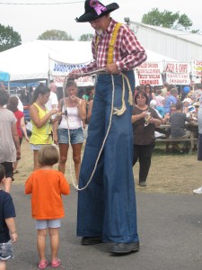 Man on stilts