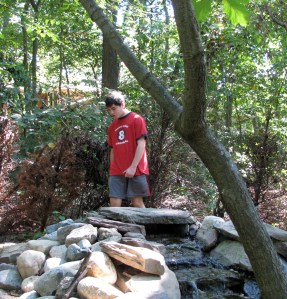 Clay at the waterfall