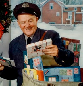 Mailman bearing gifts
