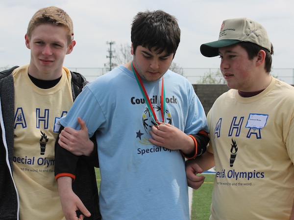 Winners: Clay and his race buddies Sean and Sam