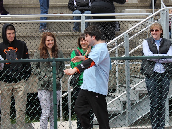 During the race: Smiles all around